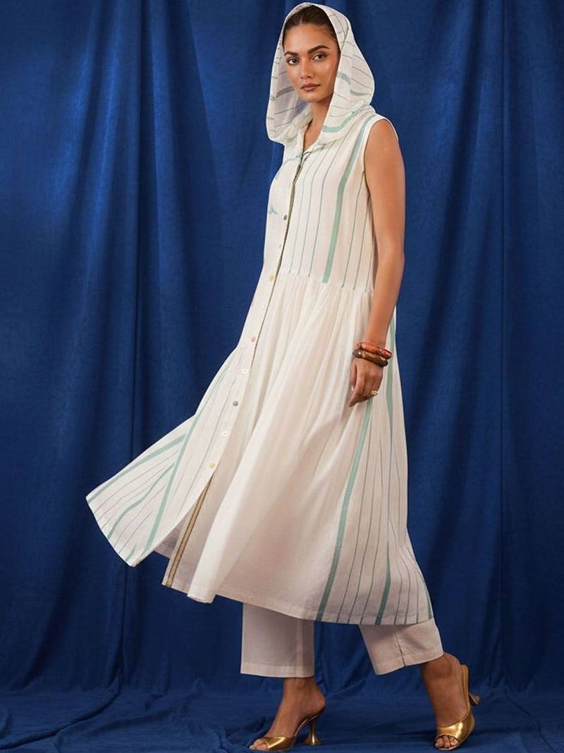 Women Ethnic Motifs Printed Regular Pure Cotton Kurta with Trousers