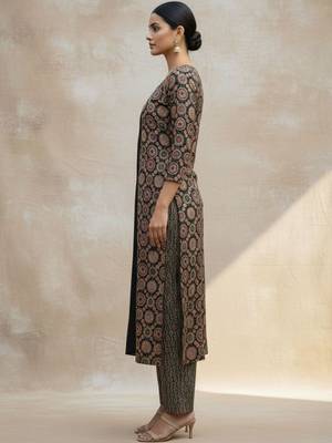 Women Ethnic Motifs Printed Regular Thread Work Pure Cotton Kurta with Trousers & With Dupatta 6