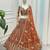 Orange Butterfly Net Sequins Embroidery Lehenga Choli Set