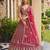 Rani Pink Butterfly Net Sequins Embroidery Lehenga Choli Set