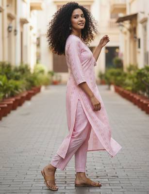 Women Printed Regular Kurta with Trousers 3