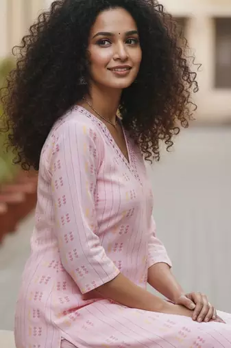 Women Printed Regular Kurta with Trousers