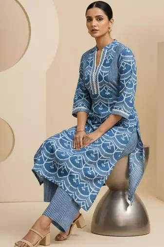 Women Ethnic Motifs Printed Regular Kurta with Trousers