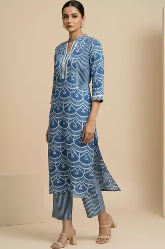 Women Ethnic Motifs Printed Regular Kurta with Trousers
