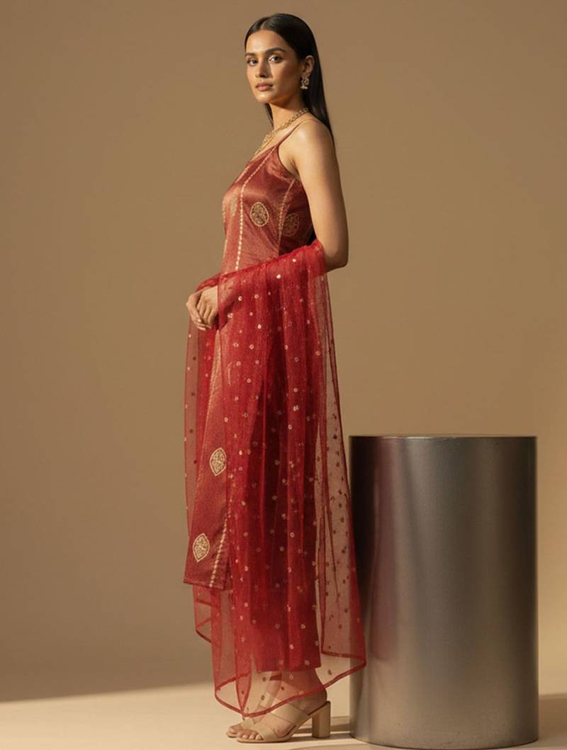 Women Regular Kurta with Trousers & With Dupatta