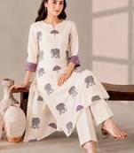 Women Ethnic Motifs Printed Regular Kurta with Trousers
