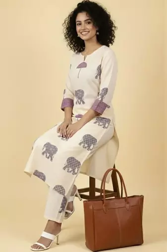 Women Ethnic Motifs Printed Regular Kurta with Trousers