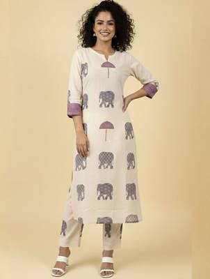Women Ethnic Motifs Printed Regular Kurta with Trousers 3