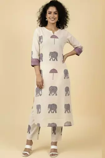 Women Ethnic Motifs Printed Regular Kurta with Trousers