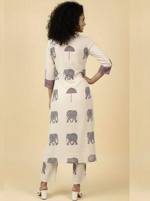 Women Ethnic Motifs Printed Regular Kurta with Trousers 4