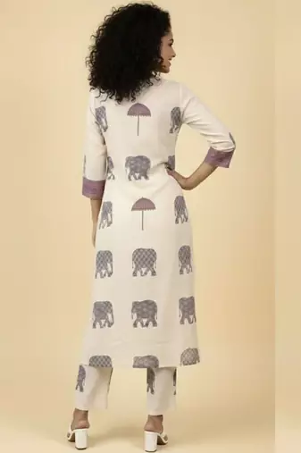 Women Ethnic Motifs Printed Regular Kurta with Trousers