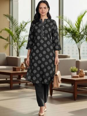 Women Ethnic Motifs Printed Regular Kurta with Trousers 3