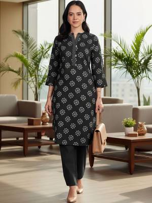 Women Ethnic Motifs Printed Regular Kurta with Trousers 4