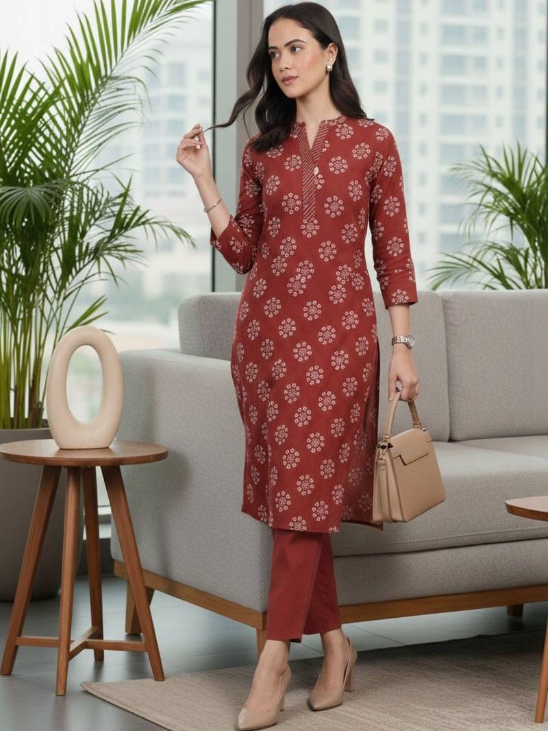 Women Ethnic Motifs Printed Regular Kurta with Trousers