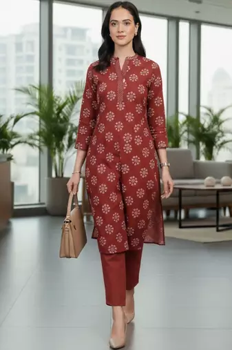 Women Ethnic Motifs Printed Regular Kurta with Trousers