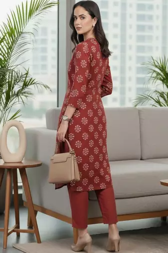 Women Ethnic Motifs Printed Regular Kurta with Trousers