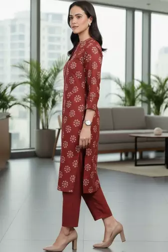 Women Ethnic Motifs Printed Regular Kurta with Trousers