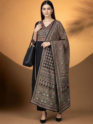 Women Ethnic Motifs Embroidered Regular Thread Work Kurta with Trousers & With Dupatta 1