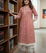 Women Ethnic Motifs Printed Regular Thread Work Kurta with Palazzos