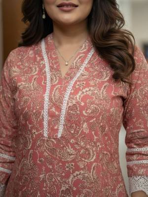 Women Ethnic Motifs Printed Regular Thread Work Kurta with Palazzos 3