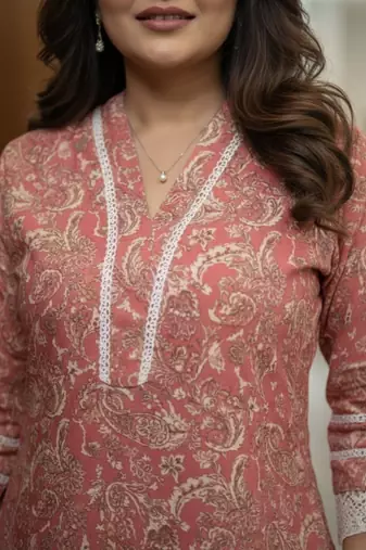Women Ethnic Motifs Printed Regular Thread Work Kurta with Palazzos