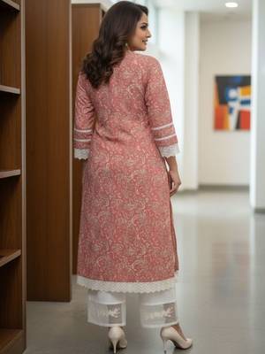 Women Ethnic Motifs Printed Regular Thread Work Kurta with Palazzos 4