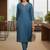 Women Ethnic Motifs Regular Thread Work Kurta with Trousers & With Dupatta
