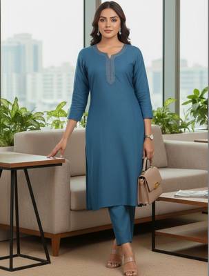 Women Ethnic Motifs Regular Thread Work Kurta with Trousers & With Dupatta 7