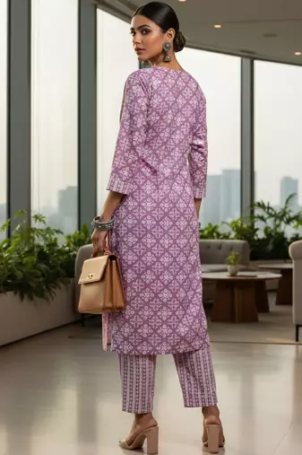 Women Ethnic Motifs Printed Regular Thread Work Kurta with Trousers & With Dupatta