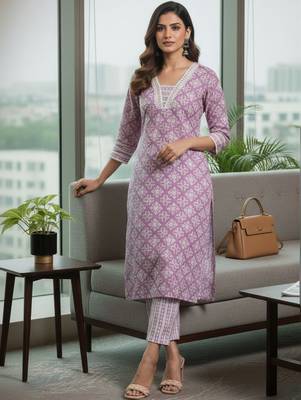 Women Ethnic Motifs Printed Regular Thread Work Kurta with Trousers & With Dupatta 5