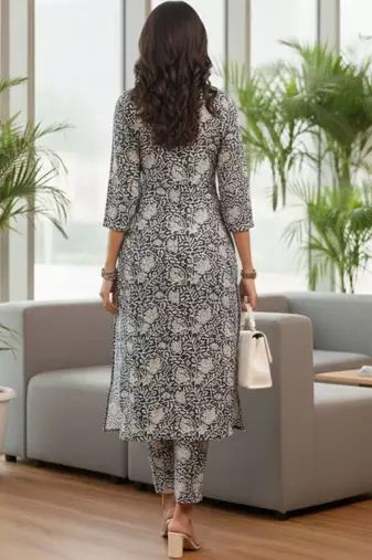 Women Ethnic Motifs Printed Regular Thread Work Kurta with Trousers & With Dupatta