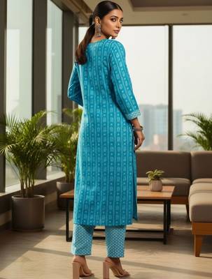 Women Ethnic Motifs Printed Regular Kurta with Trousers & With Dupatta 5