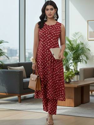 Women Ethnic Motifs Printed Regular Kurta with Trousers 1