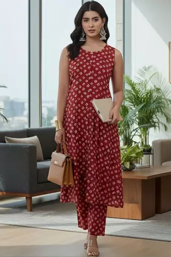Women Ethnic Motifs Printed Regular Kurta with Trousers