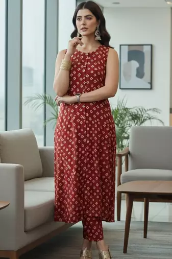 Women Ethnic Motifs Printed Regular Kurta with Trousers
