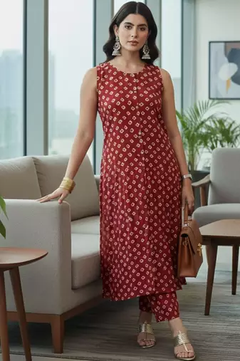 Women Ethnic Motifs Printed Regular Kurta with Trousers
