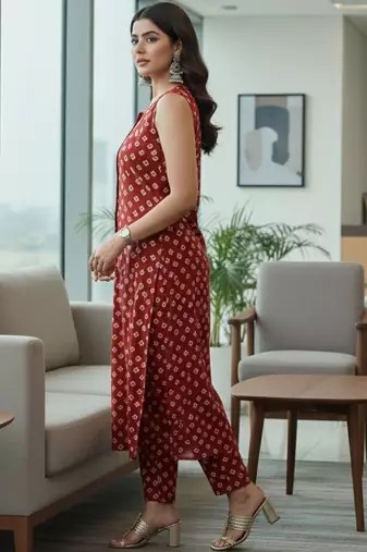 Women Ethnic Motifs Printed Regular Kurta with Trousers