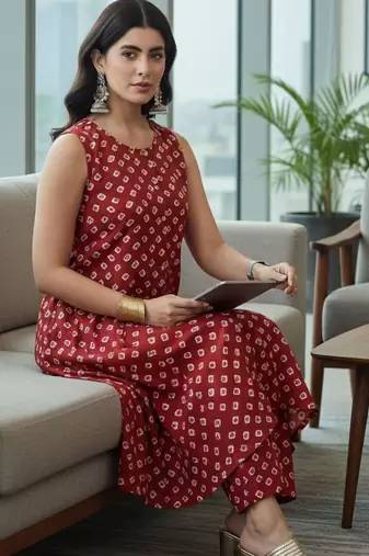 Women Ethnic Motifs Printed Regular Kurta with Trousers