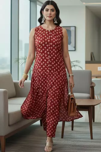Women Ethnic Motifs Printed Regular Kurta with Trousers
