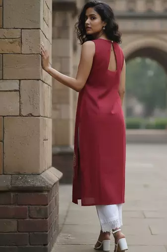 Women Ethnic Motifs Embroidered Regular Thread Work Kurta with Trousers