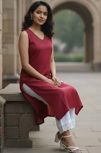 Women Ethnic Motifs Embroidered Regular Thread Work Kurta with Trousers