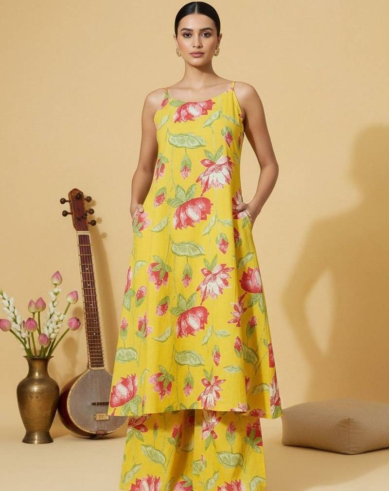 Women Floral Printed Regular Kurta with Palazzos