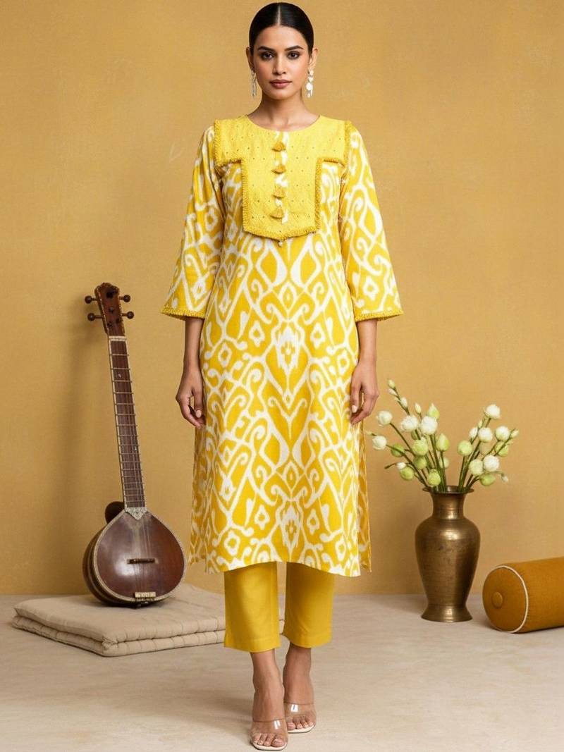 Women Ethnic Motifs Printed Regular Kurta with Trousers