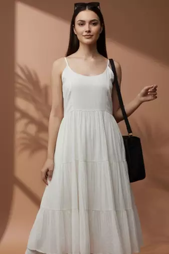 Women Tiered Kurti with Trousers