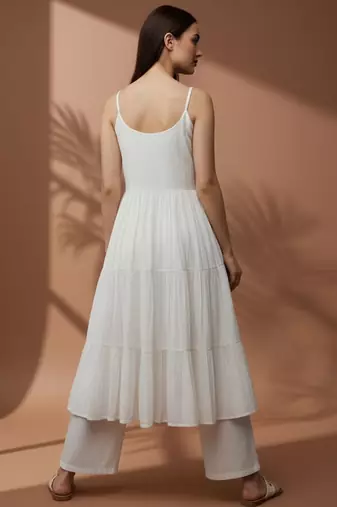 Women Tiered Kurti with Trousers