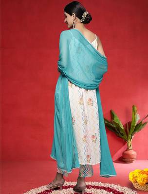 Women Ethnic Motifs Printed Regular Kurta with Trousers & With Dupatta 5