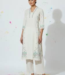 Women Ethnic Motifs Embroidered Regular Thread Work Kurta with Trousers
