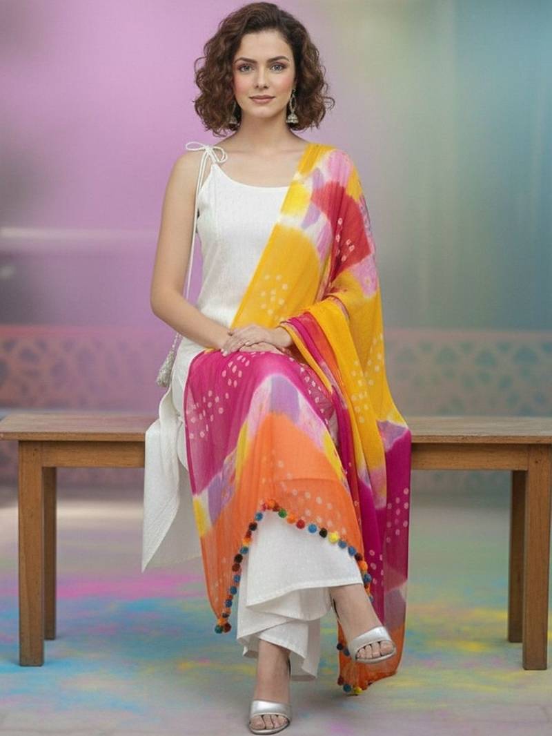 Women Regular Kurta with Palazzos & With Dupatta