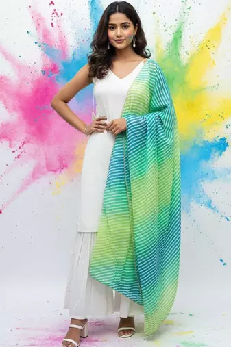 Women Regular Kurta with Palazzos & With Dupatta