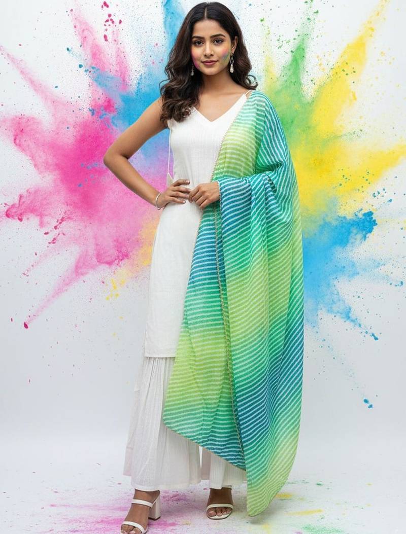 Women Regular Kurta with Palazzos & With Dupatta